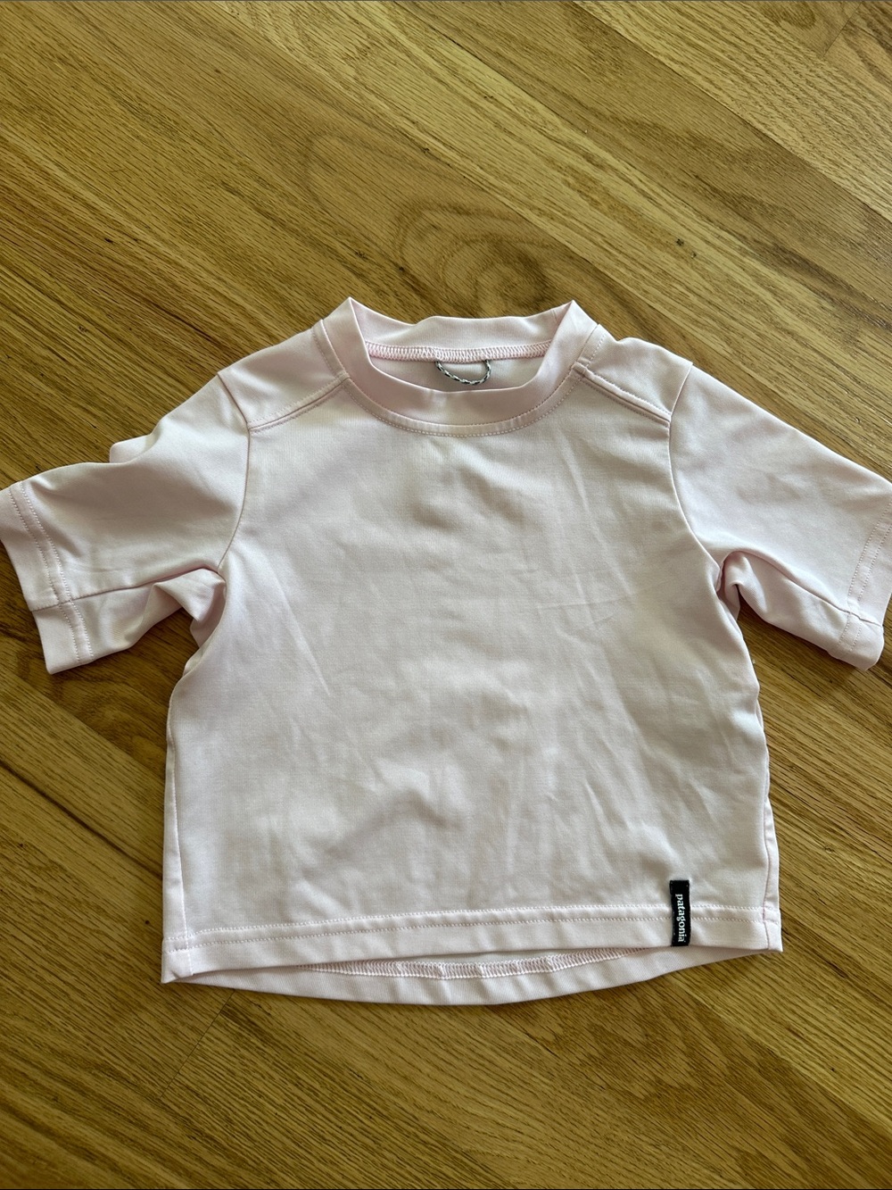 Patagonia Kids Short Sleeve Pink swim shirt
